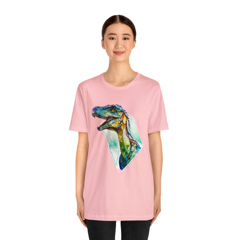 Stained Glass Velociraptor - Short Sleeve Tee